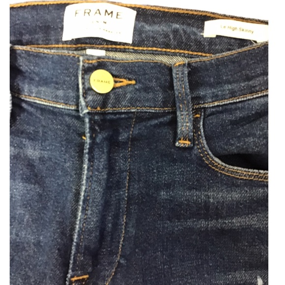 Frame Le High Destroyed/Raw Hem Skinny Jeans - Picture 5 of 10